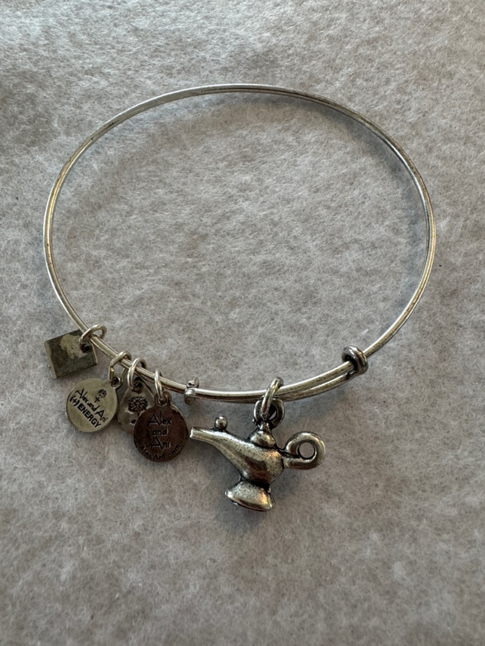 Alex and Ani Silver Tone Tassel & Charm Bangle Bracelet Set - Picture 3 of 6